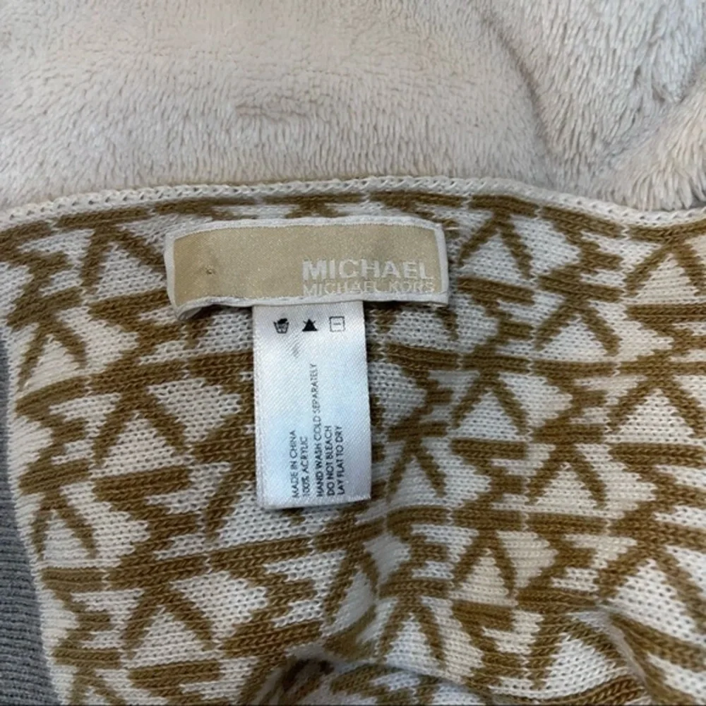 Michael Kors Beige Printed Scarf